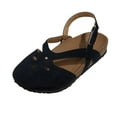 thumbnail image 1 of asddcavvf Ladies Summer Fashion Solid Color Hollow And Breathable Toe Cap Flat Sandals, 1 of 3