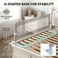 thumbnail image 3 of Haelhorneger Toddler Bed Rail, Swing Down Safety Bed Guardrail, Universal Fit for Twin Full Queen Mattresses, Sturdy & Easy Install, White, 3 of 9