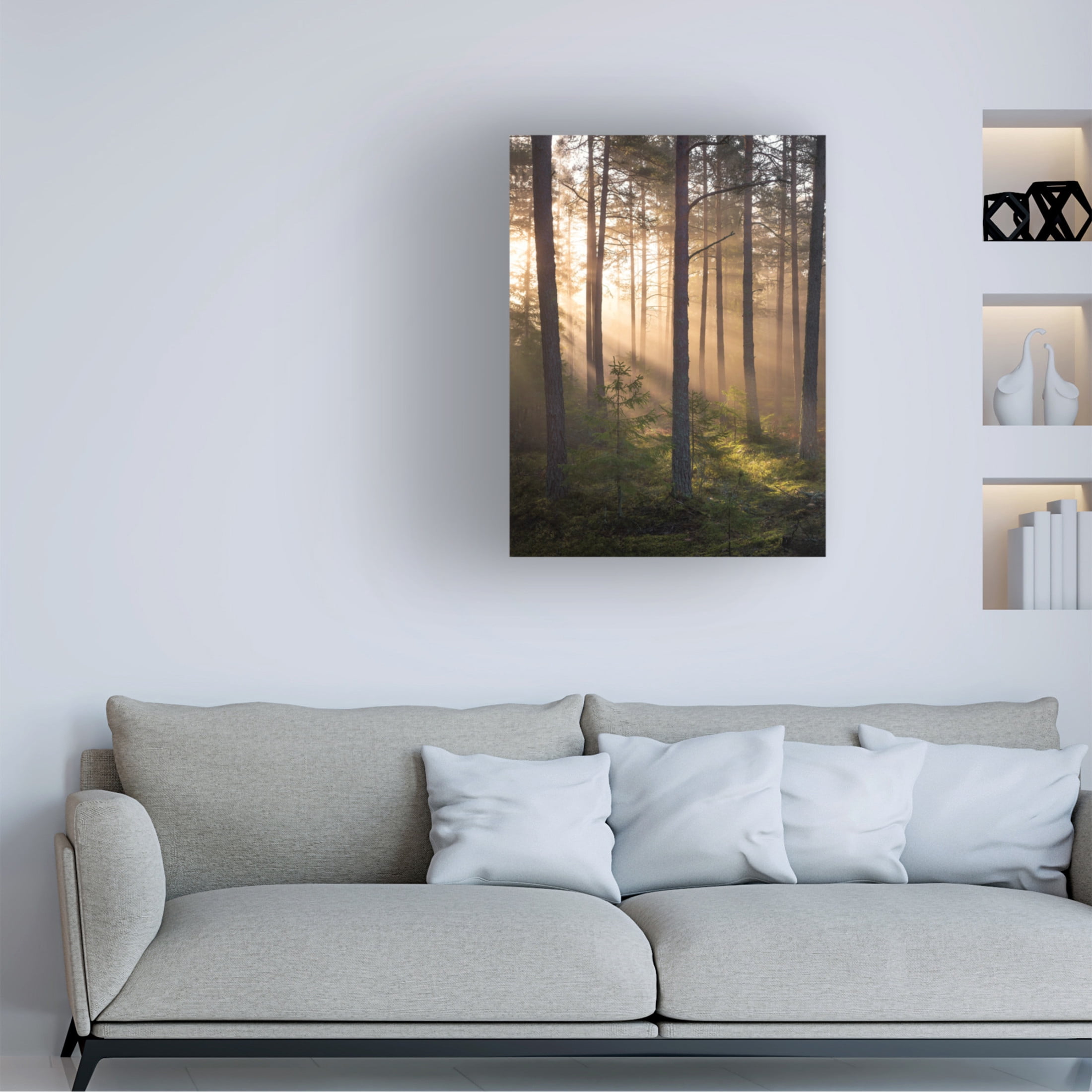 Canvas Wall Art - Christian Lindsten 'Foggy Forest' Wall Art for Living Room, Bedroom, or Office Décor by Trademark Fine Art - 24 x 32 Inches
