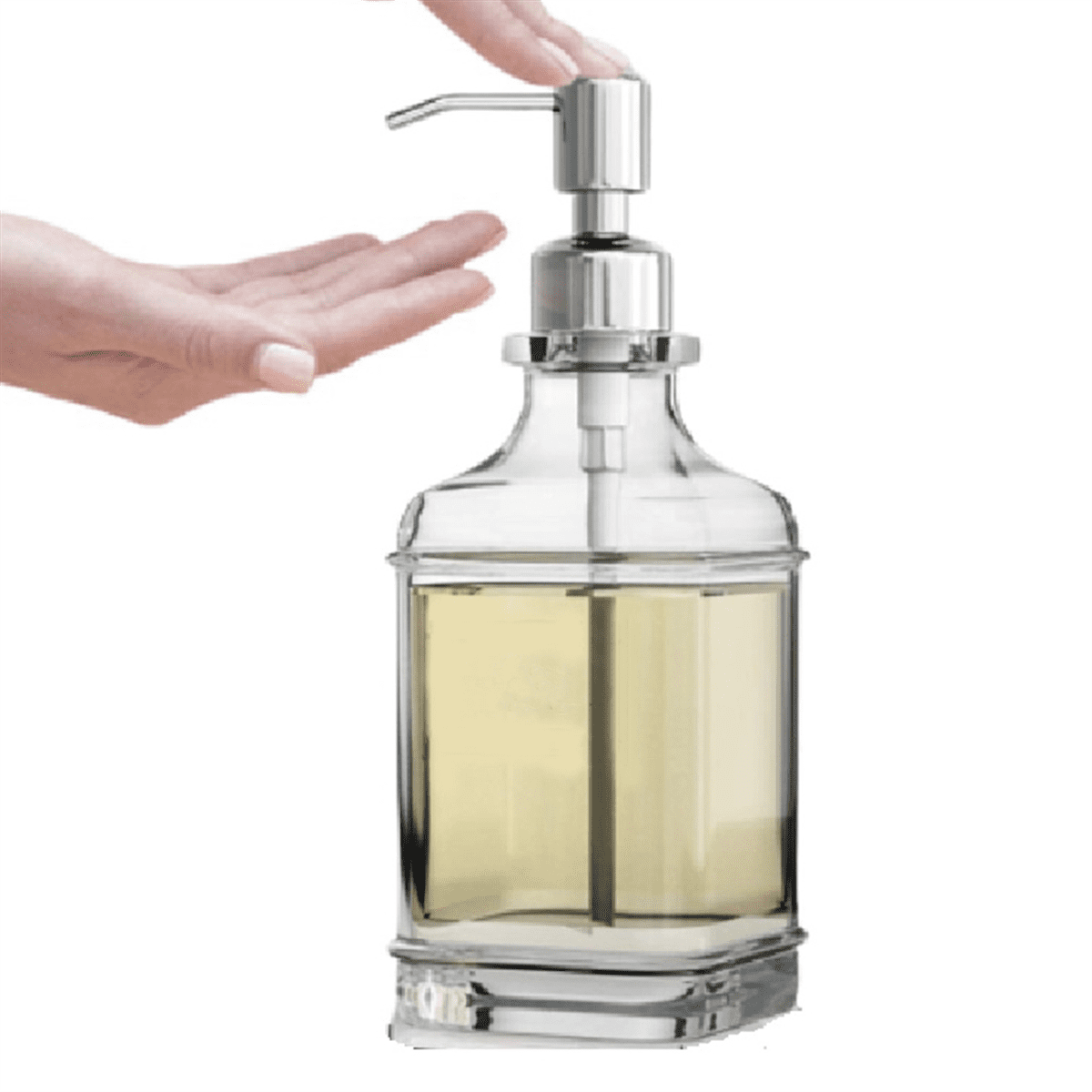 Glass Soap Dispenser with Rust Proof Stainless Steel Pump Refillable Hand Soap Dis G13438