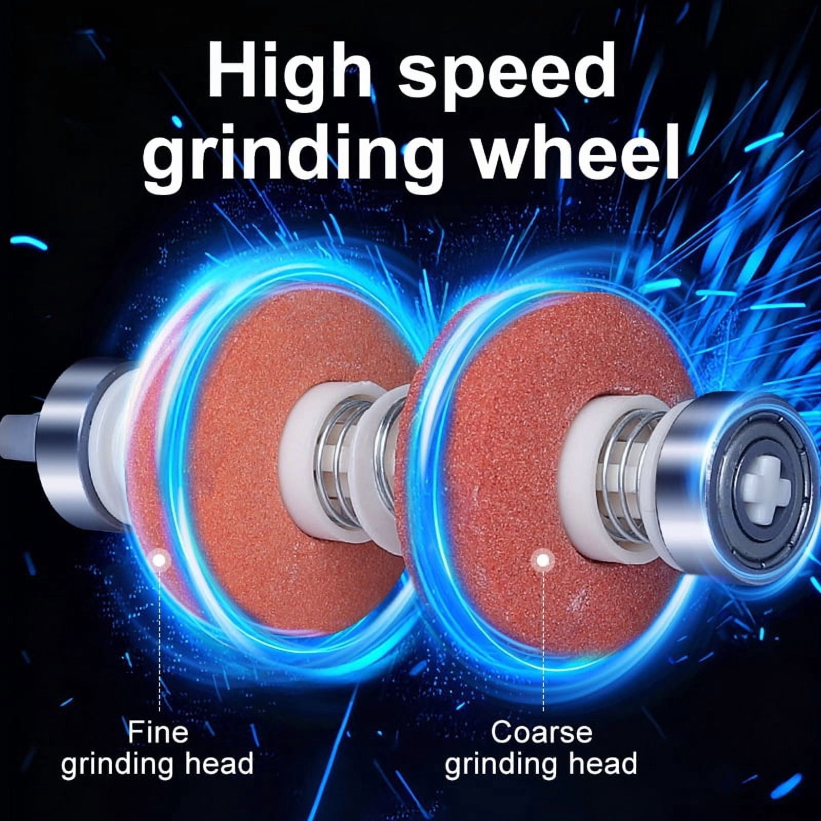 Professional Electric Knife Sharpener, High-Precision Diamond Abrasive Wheels, 2-Stage Sharpening System, USB Rechargeable & Portable for Home Kitchen,black