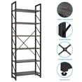 thumbnail image 4 of Dextrus 6 Tiers Ladder Bookshelf, 69 inch Classically Modern Freestanding Bookcase,Modern Open Display Storage Organizer Book Shelves in Living Room/Home/Office, Black & Gray, 4 of 8