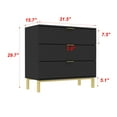 thumbnail image 4 of Oxylife 3 Drawer Dresser Nightstand with Metal Legs,Bedroom,Black, 4 of 7
