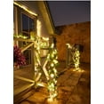 thumbnail image 4 of Artificial Ivy Garland Fake Green Leaf String Lights, Solar Powered Vine Hanging Garland with Warm White String Light, Fairy Hanging for Home Kitchen Garden Office Party Wedding Wall Décor-2M 20LED, 4 of 14