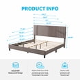 thumbnail image 6 of Modern King Size Platform Bed Frame with Adjustable High Headboard, Upholstered Velvet Bed Frame with Solid Support,No Box Spring Needed,Easy Assembly,Light Grey, 6 of 7