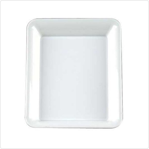 White 10 x 8 Plastic Rectangular Trays,Case of 25 EA