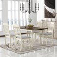 thumbnail image 6 of EUROCO 5PC Extendable Dining Room Table Set, Retro Solid Wood Breakfast Nook Kitchen Table Set with 4 Linen Fabric Chairs, 15” Butterfly Leaf, Mid-Century Furniture for Home Cafeteria, Light Brown, 6 of 8