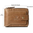 thumbnail image 2 of Genuine Leather Zipper Wallet For Men - RFID Blocking Large Capacity Credit Card Holder Holder Wallet, Business Style, Solid Color, 2 of 4