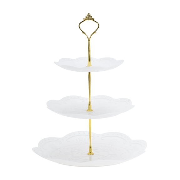 Unique Bargains 3 Tier Dessert Cupcake Stand Holder Round Cup Cake Tower1