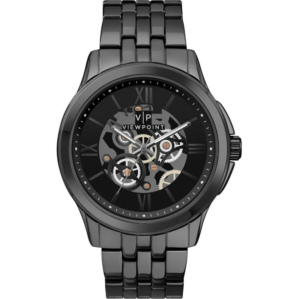 Timex - Men's 42mm Black Dial Watch, Gray Bracelet - Walmart.com ...