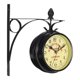 thumbnail image 2 of Reloj colgante de pared reloj de pared de dos cara hierro forjado, Metal, silencioso, fácil de leer caras reloj de estación interior al jardín hogar Fanmusic Reloj colgante de pared, 2 of 7
