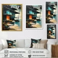 thumbnail image 4 of Designart "Blue And Black Cityscape Chronicles" City Architecture Wall Art For Kitchen, 4 of 5