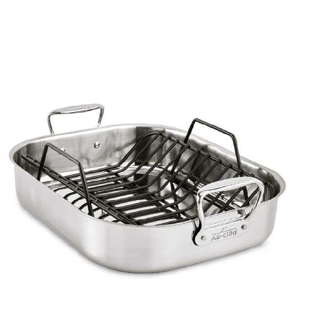 Asador Tri-ply All-Clad 501631 Acero Inox Bandeja para Asar con Rejilla en Forma de V