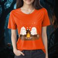 thumbnail image 2 of Godom Halloween Party Shirt Woman Halloween Tshirt Pumpkin Print Tees Casual Vacation Short Sleeve Tops, 2 of 5