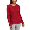 JM Women's Collection Button-Cuff Crewneck Sweater Red Size Small