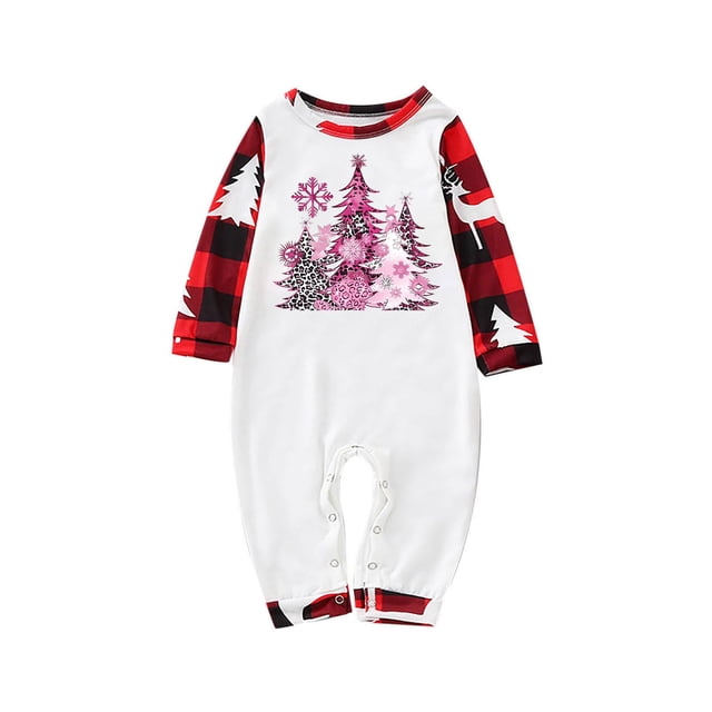RKSTN Pyjamas de Noël Assortis pour Famille pour Femmes Hommes Couples Adultes Enfants, Hauts à Manches Longues à Col Rond+pantalons Longs Décontractés Doux Amples Grande Taille Ensemble de Pyjamas (Tout-Petit)