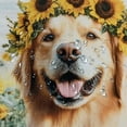 thumbnail image 5 of Patifu Dog with Sunflower Crown Chic Modern Bathroom Decor Shower Curtain Set with Hooks 100% Polyester Fiber 36"x72, 5 of 7