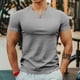 thumbnail image 2 of Camisetas para hombre, camiseta de secado rápido para hombre, camiseta lisa sin logotipo, camiseta lisa para gimnasio, cuello en V, ropa de verano barata y de alta calidad S, 2 of 5