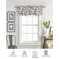 thumbnail image 6 of Boho Leaf Curtain Valance for Windows/Living Room/Kitchen/Bathroom/Café, Short Rod Pocket Tier Curtain Window Treatment Panel Orange Red Spring Farmhouse Pastoral Tribal Topper Curtain 42''x12'', 6 of 6
