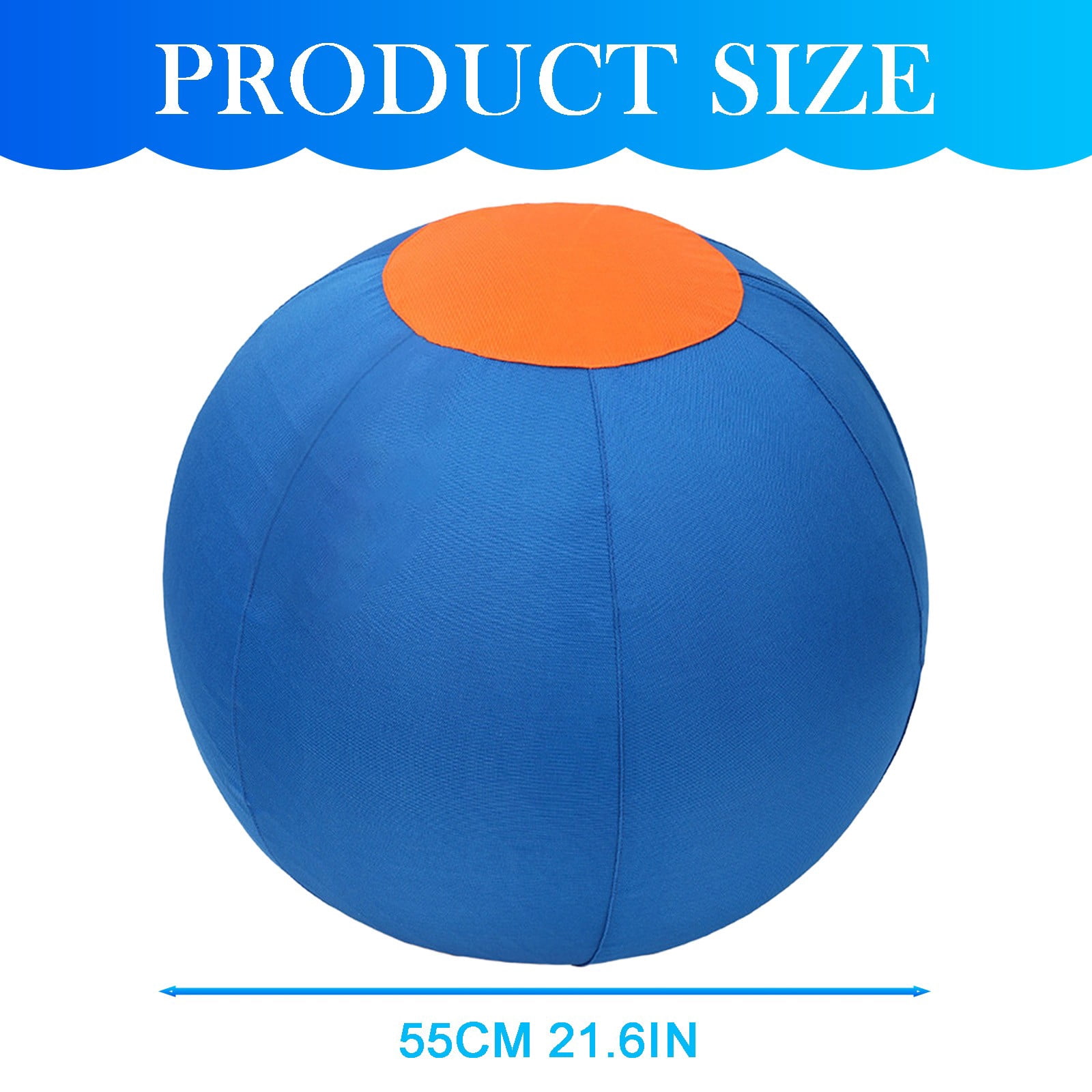 Herding Ball, Herding Ball for Dogs, Extra-Large Enrichment Ball — Tear-Resistant, Includes Protective Cover and Air Pump, Available in Three Sizes to Suit All Dogs,Blue & Orange,9.8"
