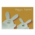 thumbnail image 1 of Easter Cutting Board, Happy Easter Bunnies on a Warm Toned Background Abstract Animal Design, Decorative Tempered Glass Cutting and Serving Board, Small Size, Orange Coconut Brown, by Ambesonne, 1 of 1