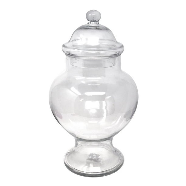 Clear Glass Apothecary Candy Jar, 18Inch, Rounded Stem