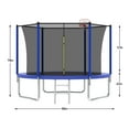 thumbnail image 3 of 8FT Trampoline for Kids,Outdoor Trampoline with Basketball Hoop,Recreational Trampoline with Safety Enclosure Net,Blue, 3 of 8