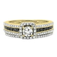 thumbnail image 2 of Dazzlingrock Collection 1.15 Carat (ctw) 14K White & Black Diamond Ladies Halo Engagement Ring Set, Yellow Gold, Size 5, 2 of 3