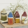 thumbnail image 3 of 4"W, 10"H Multi Colored Wood Buoy Sculpture with Rope Accents, by DecMode (4 Count), 3 of 12