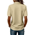 thumbnail image 4 of Polo Shirts for Women Golf Button Collared Summer Short Sleeve Tops Lightweight Work Polo Shirt Womens Blouses, 2XL, 4 of 5