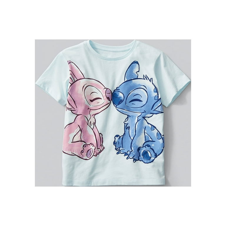 Girls' Lilo & Stitch Short Sleeve Graphic T-Shirt - Blue XS