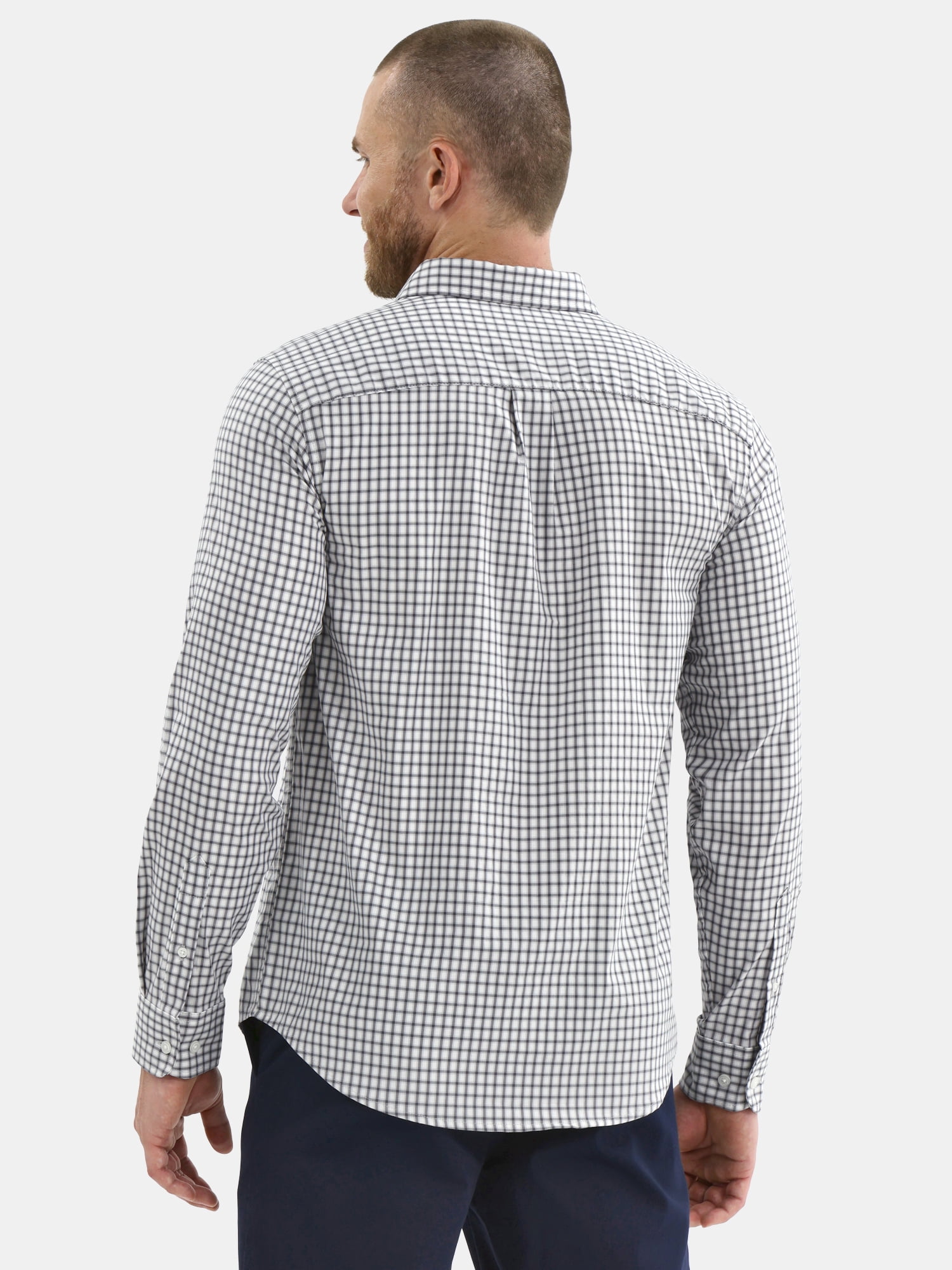 George Men's and Big Men's Performance Button Up Shirt with Long Sleeves, Sizes S-3XL