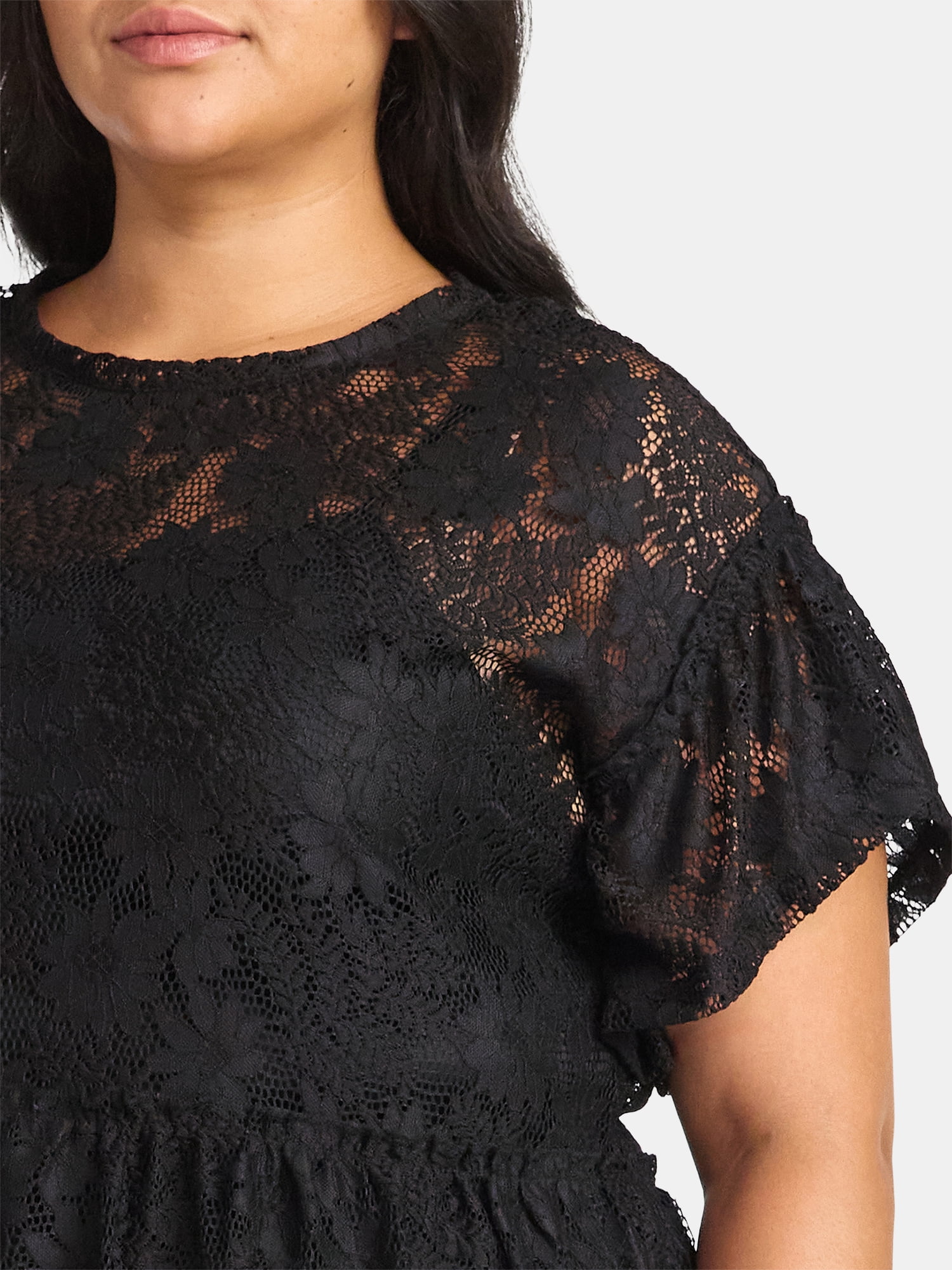 Terra & Sky Women's Plus Lace Peplum Top, Sizes 0X-5X