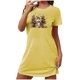 thumbnail image 1 of Camisón corto de talla grande para mujer, camisón de manga corta con estampado de pecho a la moda, camisón para mujer, 1 of 2