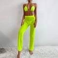 thumbnail image 2 of Huowey Women 3PCS Swimsuit Set Bandeau Bandage Bikini Set Push-Up Brazilian Swimwear Beachwear Swimsuit Cover Up Pants Bohemian Bathing Suit Honeymoon Cruise Trendy Wear, 2 of 8