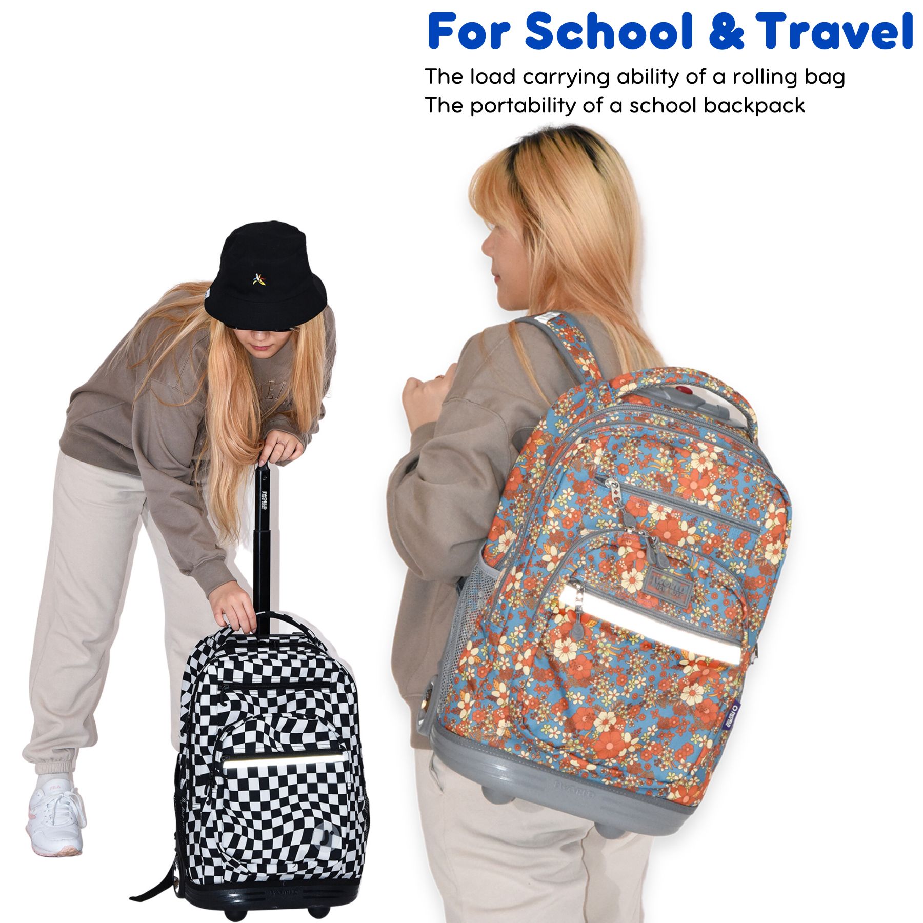 J World Unisex Sundance 20" Rolling Backpack with Laptop Sleeve for School and Travel, Camo - image 3 of 7