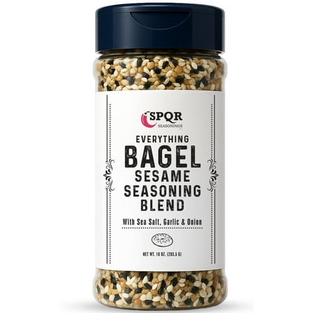 Everything Bagel Seasoning Blend by SPQR Seasonings Original XL 10 oz. Jar Delicious Blend of Sea Salt and Mixed Spices