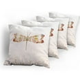 thumbnail image 5 of Ambesonne Animal Throw Pillow Cover 4 Pack, Majestic Dragonfly Art, 24", Multicolor, 5 of 7