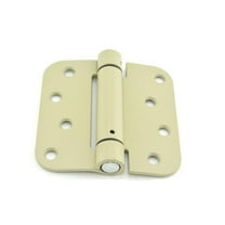 Hager 17524P 4" x 4" 5/8" Radius Corner Steel Full Mortise Residential Spring Hinge Prime Coat Finish