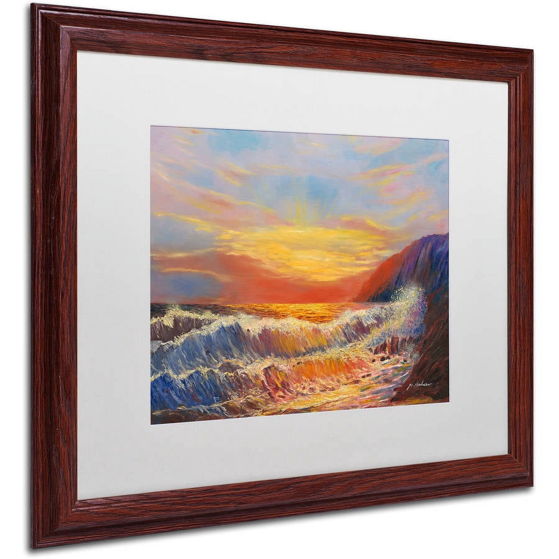 Trademark Fine Art "Hawaiian Sunset" Canvas Art by Manor Shadian, White Matte, Wood Frame