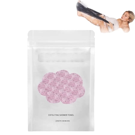 Exfoliating Shower Towel Exfoliating Antibacterial Shower Towel 2-in-1 Exfoliating Towel-Body Scrubber with 2 Sides for All Skin Types