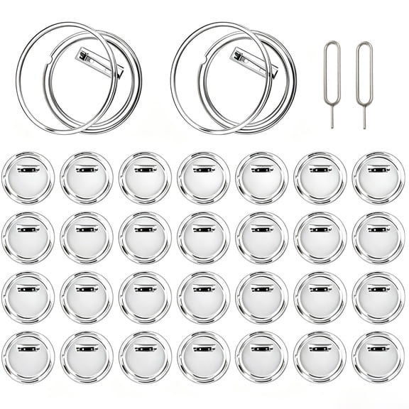30-Pack Clear Acrylic Button Pins, 3 Inch Blank Badge Buttons for DIY Crafts, Photo Badges, Custom Pin Making Supplies