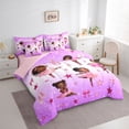 thumbnail image 2 of Erosebridal Black Princess Girl Twin Bedding Sets, Purple Pink Bowknot Bedding Comforter Set, 7 Pieces, 2 of 6