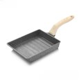 thumbnail image 3 of Wholesale Japanese Jade Non-Stick Rectangular Skillet with Temperature Sensor - 19.6x16cm White Tamagoyaki Pan for Steak, Eggs & Breakfast, Includes Silicone Spatula - Durable, Even Heat, 3 of 5