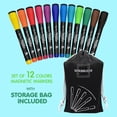 thumbnail image 5 of 12 Pack Magnetic Dry Erase Markers Fine Tip Classic Colors Whiteboard Markers with Eraser Cap, 5 of 8