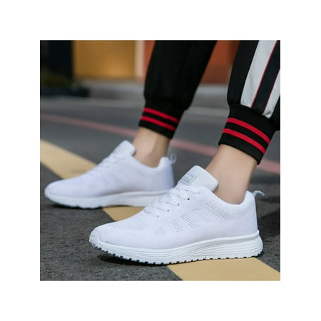 

Harsuny Women Sport Lightweight Sneakers Comfortable Round Toe Sneaker Walking Trainers Shoes White 8.5
