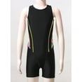 thumbnail image 5 of Zaldita Girls Boyleg Swimsuit Sleeveless Open Back Bathing Suit Quick Drying Wetsuit Summer Sunsuit Yellow&Black 8, 5 of 7