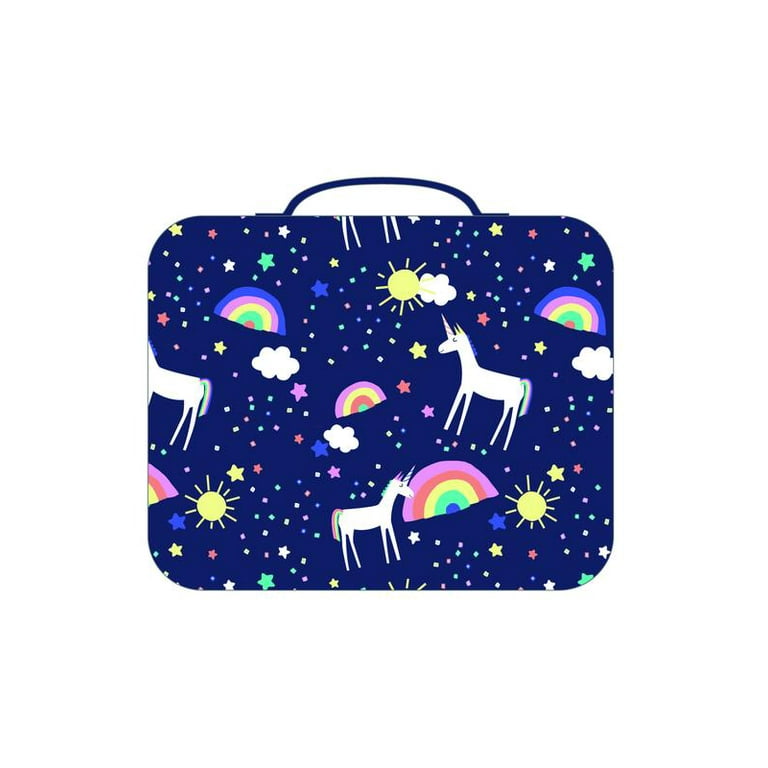 Packit Brand, Unicorn Sky Navy, Freezable, and Reusable Lunch Box, Blue