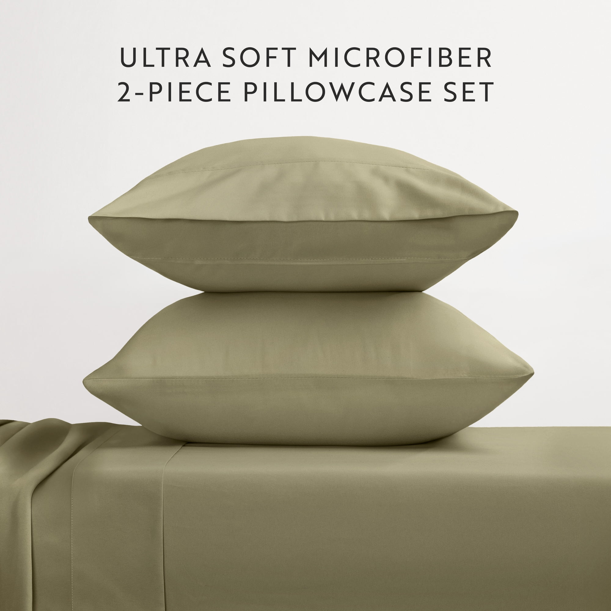 Noble Linens 2 Piece Pillow Case Set, Sage, King