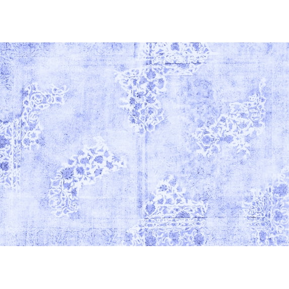 Ahgly Company Indoor Rectangle Abstract Blue Modern Area Rugs, 6' x 9'